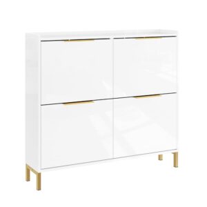 wohnli-moebel-suche-M26005901 Wohnli Möbelsuche - Schuhschrank mit 4 türen weiß 100x19.1x88.6cm nordisch