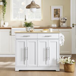 wohnli-moebel-suche-M26005912-1 Kücheninsel mit zwei schubladen holzfarbe 115x68.7x91cm funktional 115x91x68cm Spanplatte Braun SoBuy Möbel Küchenmöbel Kücheninseln & Servierwägen