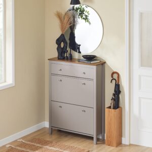 wohnli-moebel-suche-M26005918-1 Schuhschrank mit einer schublade braun 80.2x25.1x108.2cm nordisch 80x108x25cm Spanplatte Braun SoBuy Möbel Flurmöbel Schuhschränke