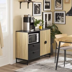 wohnli-moebel-suche-M26005919-1 Sideboard mit zwei schubladen holzfarbe 107x40x85.4cm industriell 107x85x40cm Spanplatte Braun SoBuy Möbel Schlafzimmermöbel Kommoden