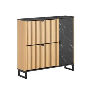 Wohnli Möbelsuche - Schuhschrank mit 2 türen holzfarbe 90x24x88.5cm modern