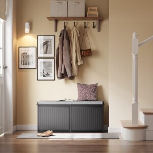 wohnli-moebel-suche-M26005927-1 Schuhbank mit 2 türen schwarz 100x26x46cm funktional 100x46x26cm Spanplatte Schwarz SoBuy Möbel Flurmöbel Schuhschränke