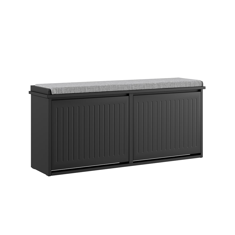 Wohnli Möbelsuche - Schuhbank mit 2 türen schwarz 100x26x46cm funktional