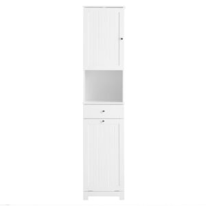 wohnli-moebel-suche-M26005956 Wohnli Möbelsuche - Badezimmerhochschrank mit einer schublade weiß 40x38x180cm funktional