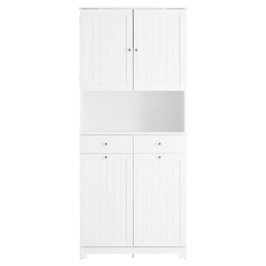 Wohnli Möbelsuche - Wäscheschrank mit 2 schubladen weiß 78x38x180.5cm modern