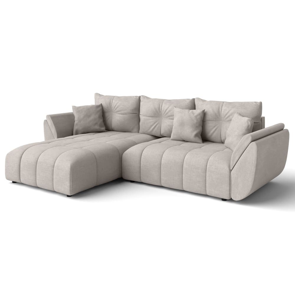 wohnli-moebel-suche-M26006064 Wohnli Möbelsuche - Ecksofa mit Schlaffunktion und Bettkasten aus Stoff in Beige 280 cm