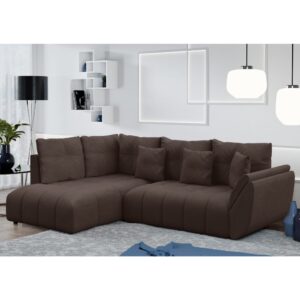 wohnli-moebel-suche-M26006068-1 Ecksofa mit Schlaffunktion und Bettkasten aus Stoff in Braun 268 cm 192x96x268cm Stoff Braun Ax Living Sofas und Sessel Sofas Ecksofas