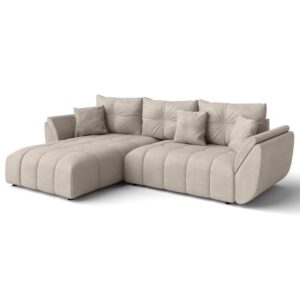 wohnli-moebel-suche-M26006070 Wohnli Möbelsuche - Ecksofa mit Schlaffunktion und Bettkasten aus Stoff in Sandbeige 280