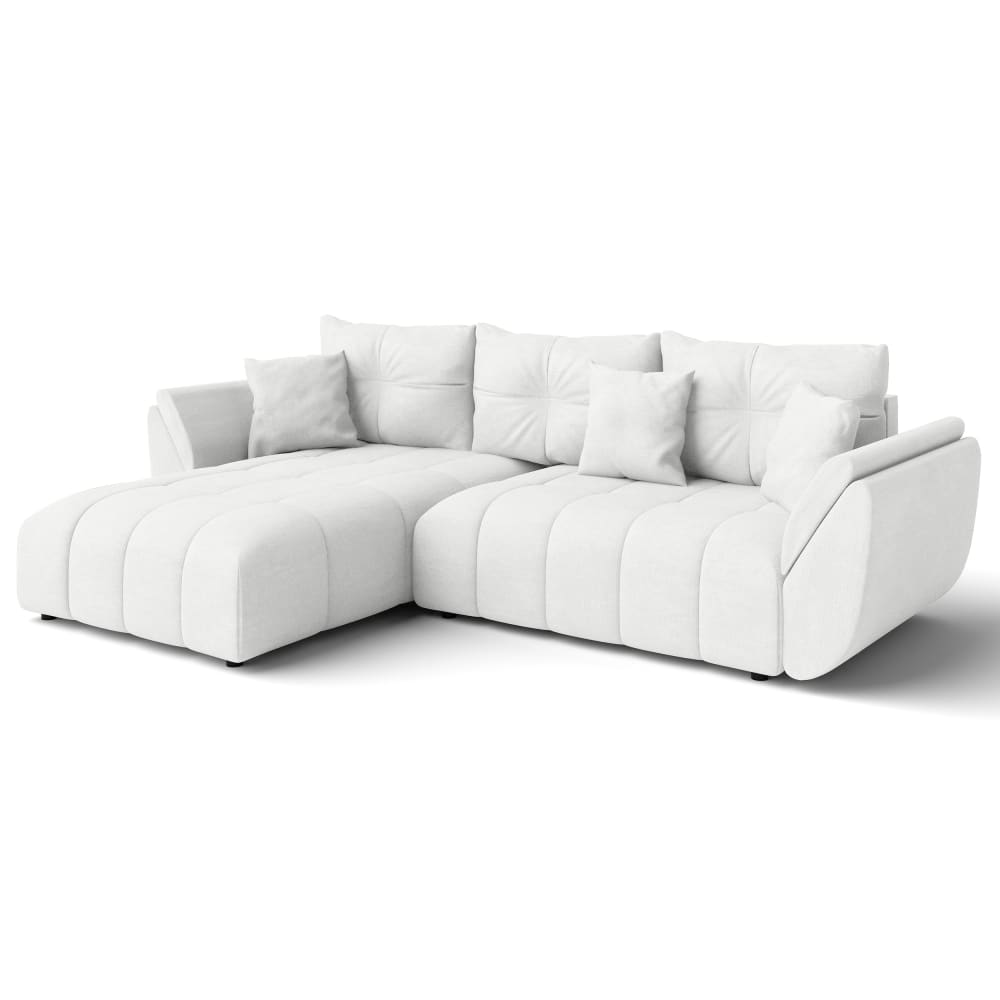 wohnli-moebel-suche-M26006075 Wohnli Möbelsuche - Ecksofa mit Schlaffunktion und Bettkasten aus Stoff in Weiß 280 cm