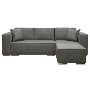 Wohnli Möbelsuche - Ecksofa Rechts mit Schlaffunktion 255 cm aus Velours-Stoff