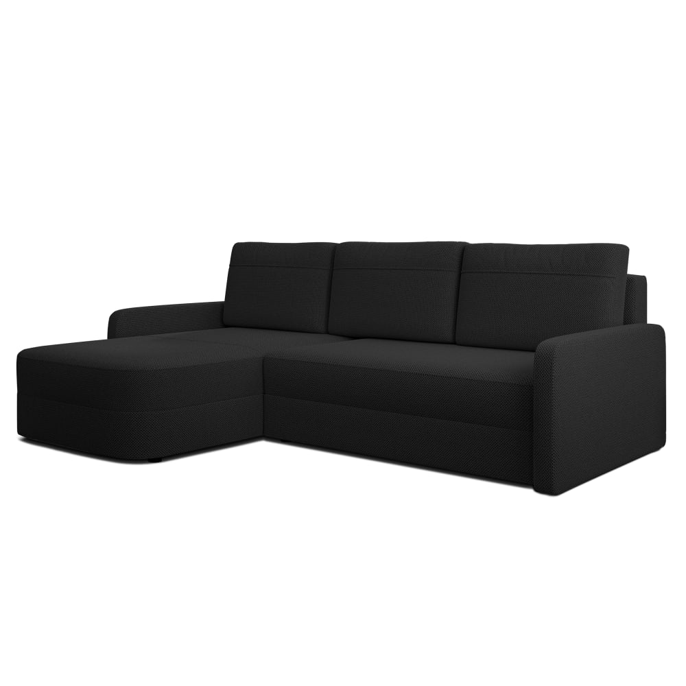 wohnli-moebel-suche-M26006085 Wohnli Möbelsuche - Ecksofa mit Schlaffunktion und Bettkasten aus Stoff in Schwarz 250 cm
