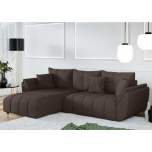 wohnli-moebel-suche-M26006087-1 Ecksofa mit Schlaffunktion und Bettkasten aus Stoff in Braun 280 cm 190x91x280cm Stoff Braun Ax Living Sofas und Sessel Sofas Ecksofas