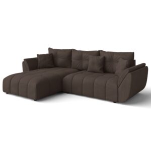 wohnli-moebel-suche-M26006087 Wohnli Möbelsuche - Ecksofa mit Schlaffunktion und Bettkasten aus Stoff in Braun 280 cm