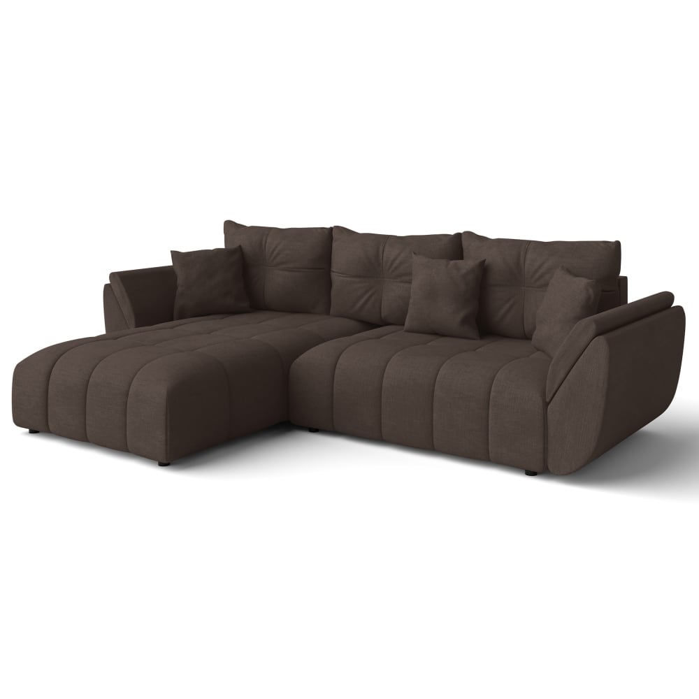 wohnli-moebel-suche-M26006087 Wohnli Möbelsuche - Ecksofa mit Schlaffunktion und Bettkasten aus Stoff in Braun 280 cm