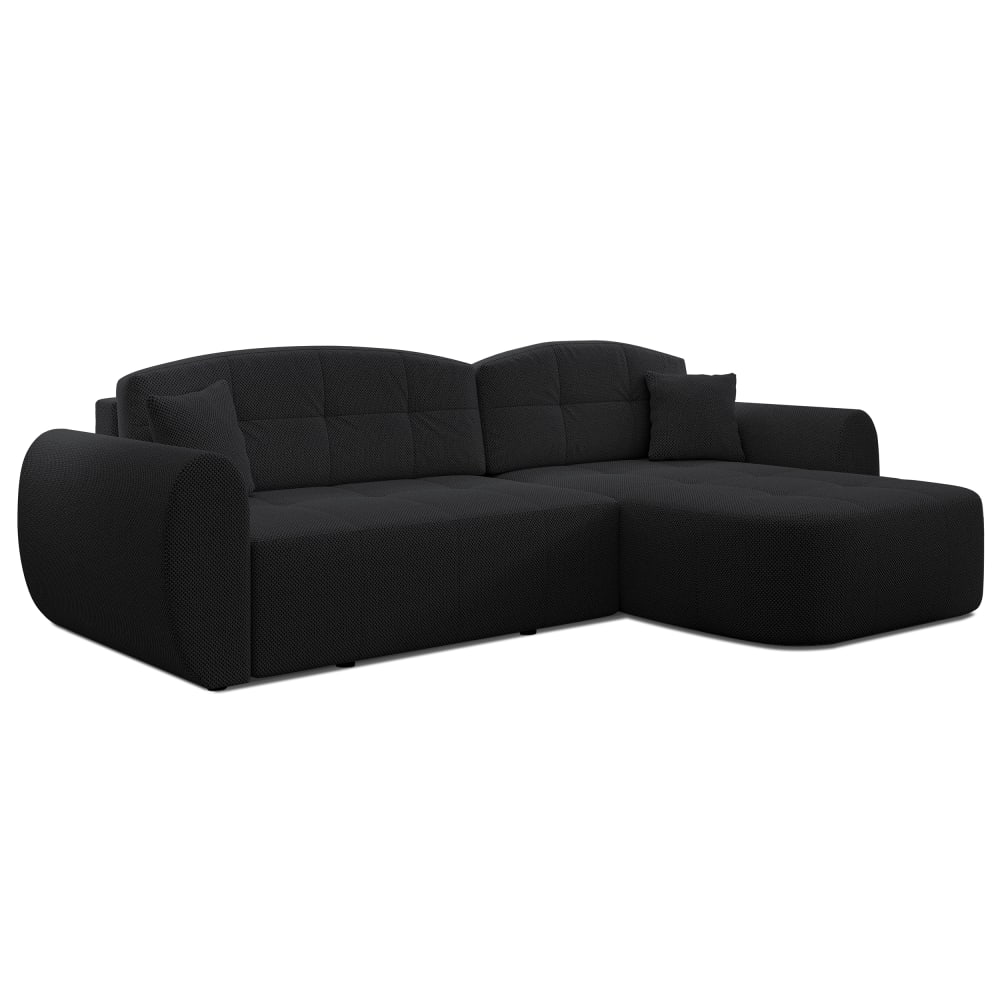 wohnli-moebel-suche-M26006091 Wohnli Möbelsuche - Ecksofa mit Schlaffunktion und Bettkasten aus Stoff in Schwarz 282 cm
