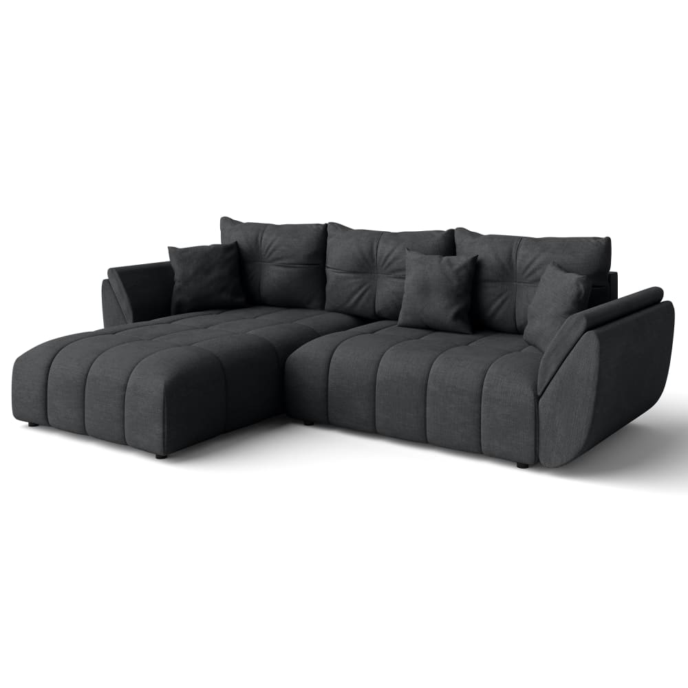 wohnli-moebel-suche-M26006094 Wohnli Möbelsuche - Ecksofa mit Schlaffunktion und Bettkasten aus Stoff in Dunkelgrau 280