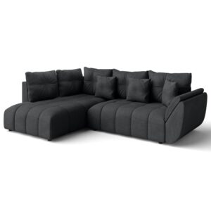 wohnli-moebel-suche-M26006101 Wohnli Möbelsuche - Ecksofa mit Schlaffunktion und Bettkasten aus Stoff in Dunkelgrau 268