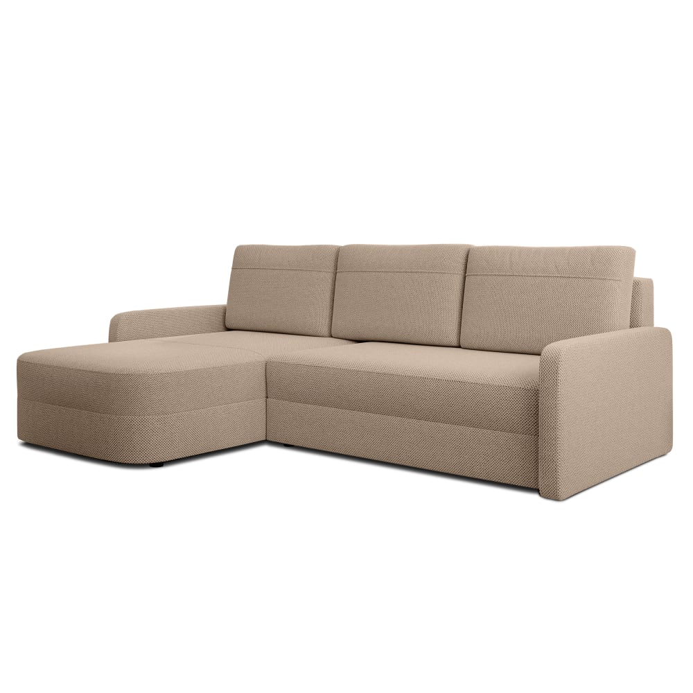 wohnli-moebel-suche-M26006102 Wohnli Möbelsuche - Ecksofa mit Schlaffunktion und Bettkasten aus Stoff in Braun 250 cm