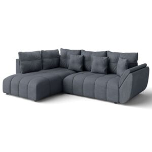 wohnli-moebel-suche-M26006106 Wohnli Möbelsuche - Ecksofa mit Schlaffunktion und Bettkasten aus Stoff in Grau 268 cm