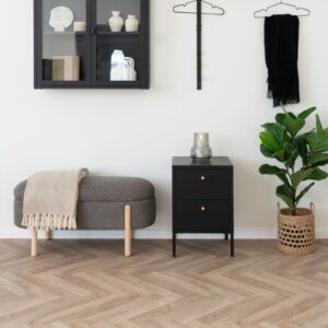 wohnli-moebel-suche-M26006796-1 Bank mit Stauraum aus braunem Stoff und Holz 97 cm 40x48x97cm Stoff Braun Moloo Möbel Esszimmermöbel Sitzbank und Holzbank