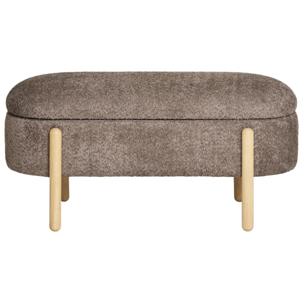 wohnli-moebel-suche-M26006796 Wohnli Möbelsuche - Bank mit Stauraum aus braunem Stoff und Holz 97 cm