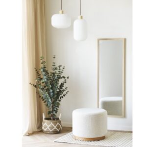 wohnli-moebel-suche-M26006805-1 Sandfarbener Stoffpouf ø50 cm 50x41x50cm Stoff Beige Moloo Sofas und Sessel Sessel, Poufs und Fußbänke Sitzsäcke