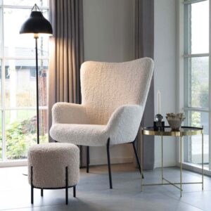 wohnli-moebel-suche-M26006806-1 Sitzpuff aus taupefarbenem Bouclé-Stoff ø355 cm 35x37x35cm Stoff Taupe Moloo Sofas und Sessel Sessel, Poufs und Fußbänke Sitzsäcke
