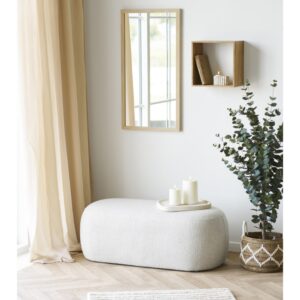 wohnli-moebel-suche-M26006808-1 Sandfarbene Stoffbank 100 x 50 cm 50x38x100cm Stoff Beige Moloo Möbel Esszimmermöbel Sitzbank und Holzbank