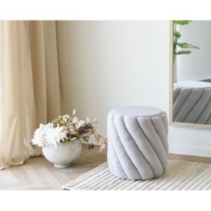 Grauer Stoffpouf ø38 cm 38x40x38cm Stoff Grau Moloo Sofas und Sessel Sessel, Poufs und Fußbänke Sitzsäcke