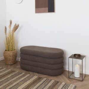 wohnli-moebel-suche-M26006826-1 Bank mit Stauraum in braunem Bouclé-Stoff 103 cm 103x44x45cm Stoff Braun Moloo Möbel Esszimmermöbel Sitzbank und Holzbank
