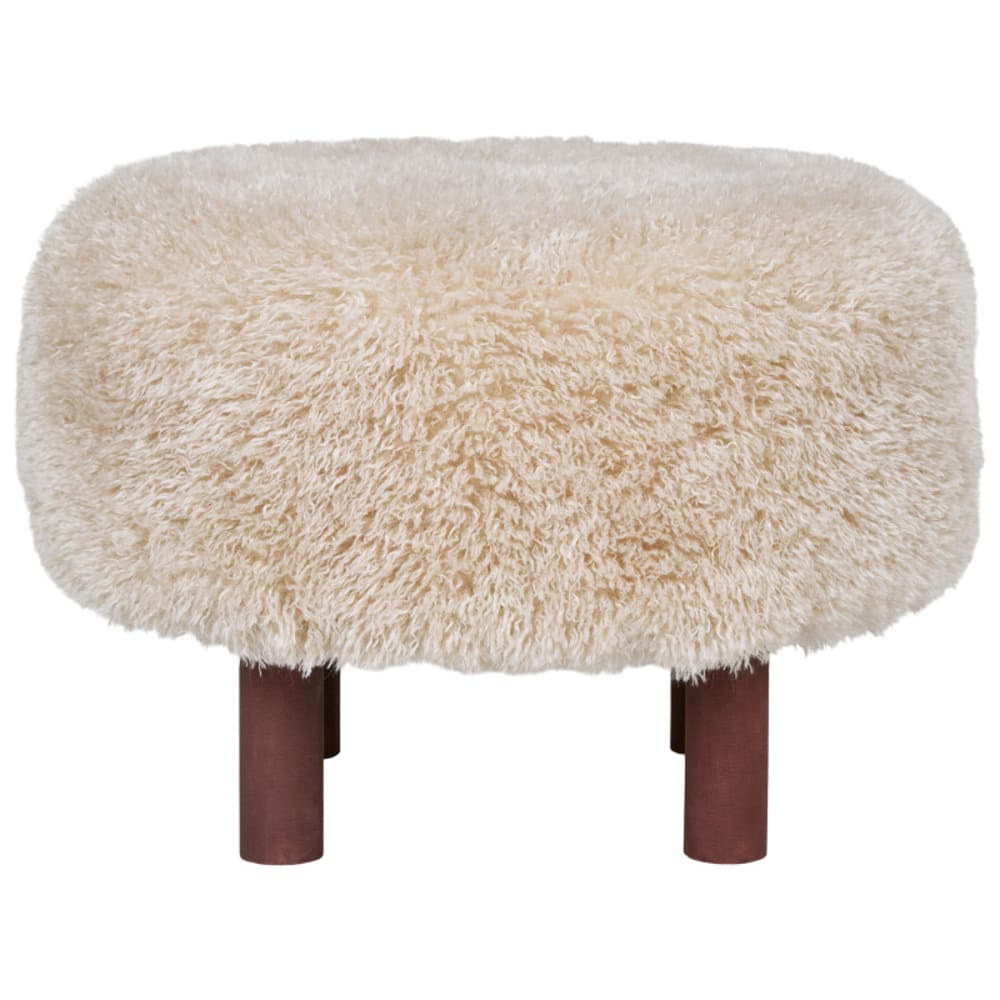 wohnli-moebel-suche-M26006827 Wohnli Möbelsuche - Beigefarbener Stoffpouf mit Schlaufenmuster ø50cm