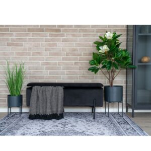 wohnli-moebel-suche-M26006843-1 Bank mit Stauraum in schwarzem Samt 95 cm 95x43x36cm Samt Schwarz Moloo Möbel Esszimmermöbel Sitzbank und Holzbank
