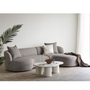 Ecksofa rechts in taupefarbenem Stoff 175x69x294cm Stoff Taupe Moloo Sofas und Sessel Sofas Ecksofas