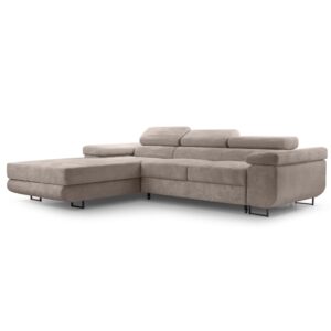 wohnli-moebel-suche-M26007154 Wohnli Möbelsuche - Ecksofa mit Schlaffunktion - Links aus Cord in Beige - 280 cm