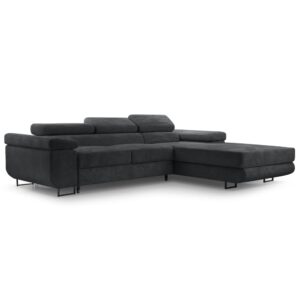 wohnli-moebel-suche-M26007155 Wohnli Möbelsuche - Ecksofa mit Schlaffunktion - Rechts aus Cord in Dunkelgrau - 280 cm