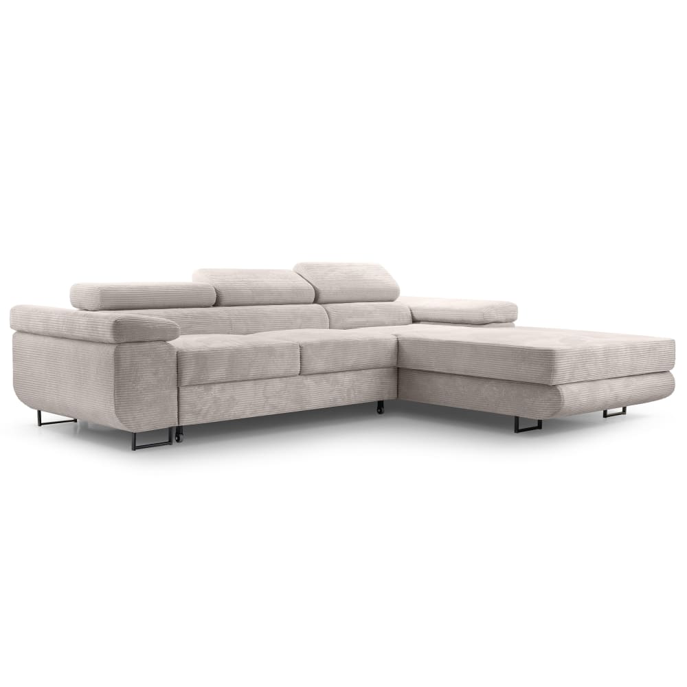 wohnli-moebel-suche-M26007157 Wohnli Möbelsuche - Ecksofa mit Schlaffunktion - Rechts aus Cord in Sandbeige - 280 cm