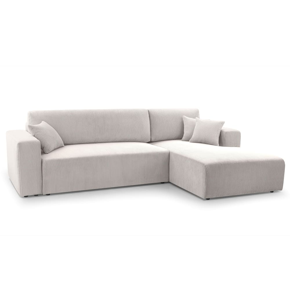wohnli-moebel-suche-M26007159 Wohnli Möbelsuche - Ecksofa mit Schlaffunktion - Rechts aus Cord in Sandbeige - 279 cm