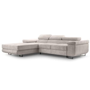 wohnli-moebel-suche-M26007170 Wohnli Möbelsuche - Ecksofa mit Schlaffunktion - Links aus Cord in Sandbeige - 280 cm