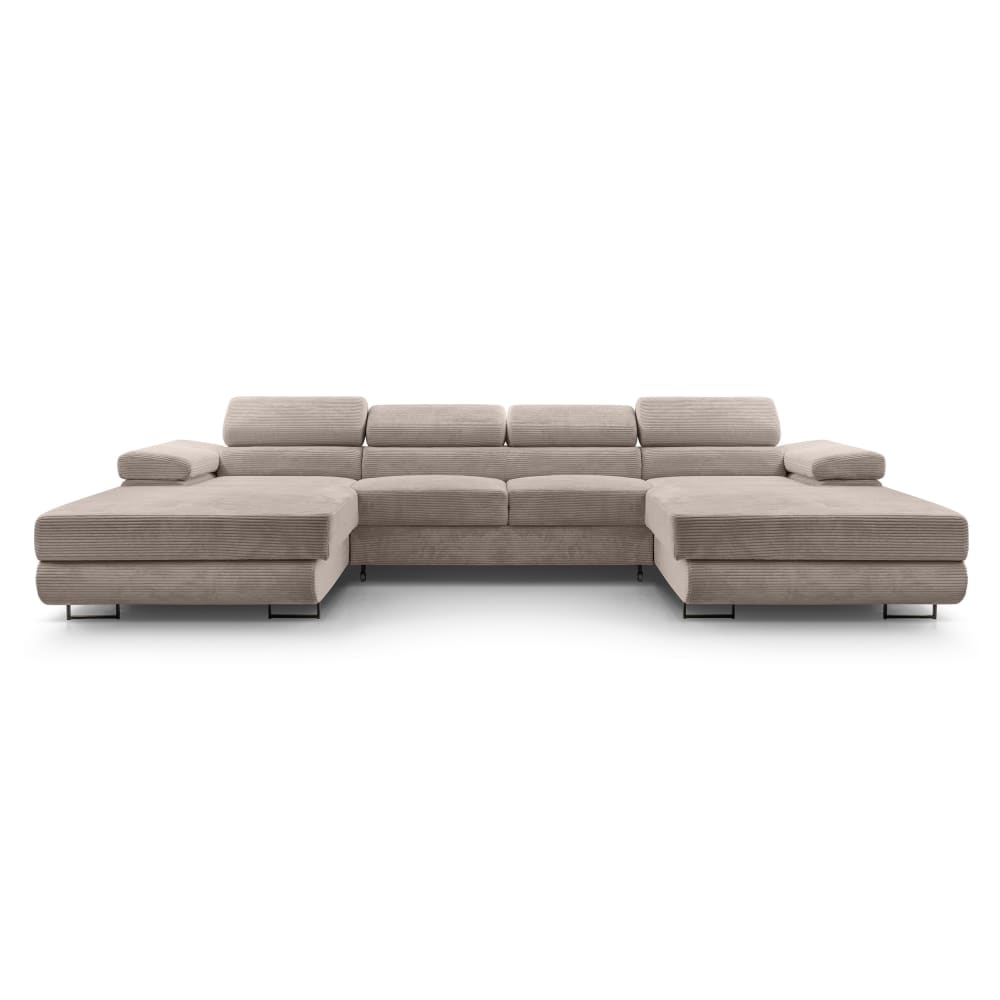 wohnli-moebel-suche-M26007177 Wohnli Möbelsuche - Wohnlandschaft mit Schlaffunktion aus Cord in Beige - 352 cm