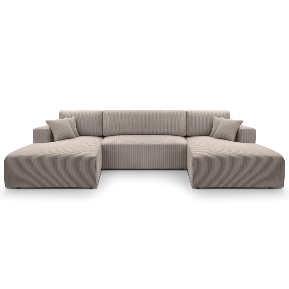 wohnli-moebel-suche-M26007181 Wohnli Möbelsuche - Wohnlandschaft mit Schlaffunktion aus Cord in Beige - 364 cm