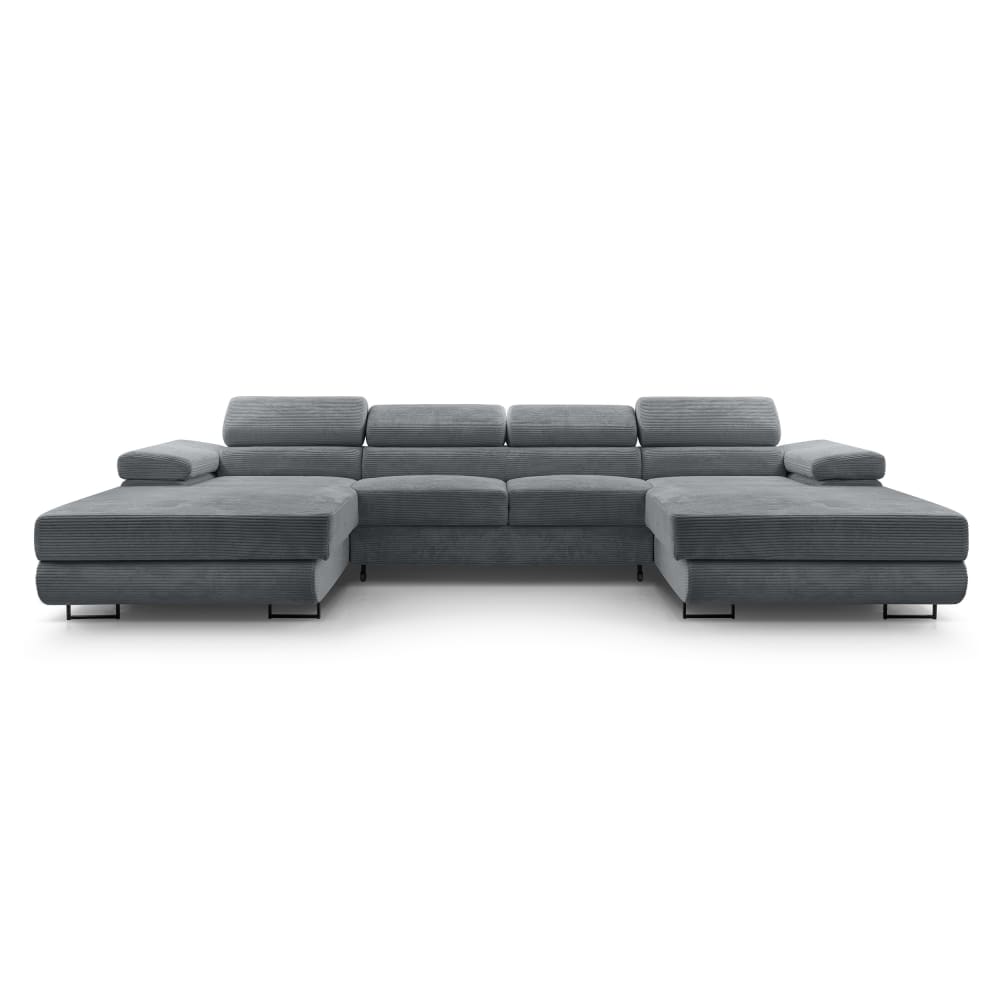 wohnli-moebel-suche-M26007184 Wohnli Möbelsuche - Wohnlandschaft mit Schlaffunktion aus Cord in Aschgrau - 352 cm