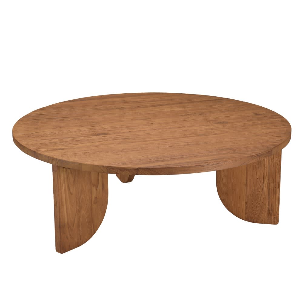 Wohnli Möbelsuche - Runder Couchtisch aus recyceltem Teakholz