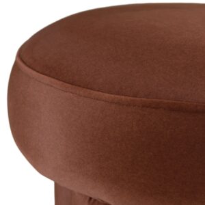 Sitzkissen aus Stoff in Samtoptik 48x45x48cm PES - Polyester Braun MACABANE Sofas und Sessel Sessel, Poufs und Fußbänke Sitzsäcke