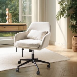 wohnli-moebel-suche-M26007732-1 Bürostuhl mit Rollen 59x83x67cm Stoff Beige MACABANE Möbel Büromöbel Bürostühle
