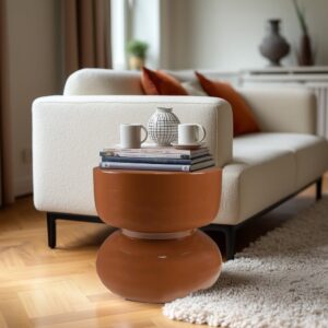 wohnli-moebel-suche-M26007741-1 Design-Beistelltisch aus Eisen 46x42x46cm Stahl Braun MACABANE Möbel Wohnzimmermöbel Beistelltische