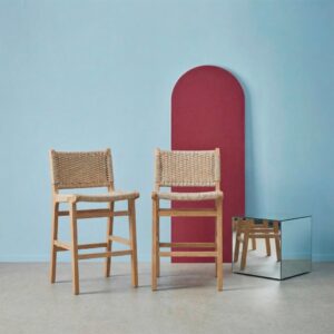 wohnli-moebel-suche-M26007822-1 2er-Set Barhocker naturfarben/beige 49x96x51cm Holz Beige sweeek Möbel Esszimmermöbel Barhocker