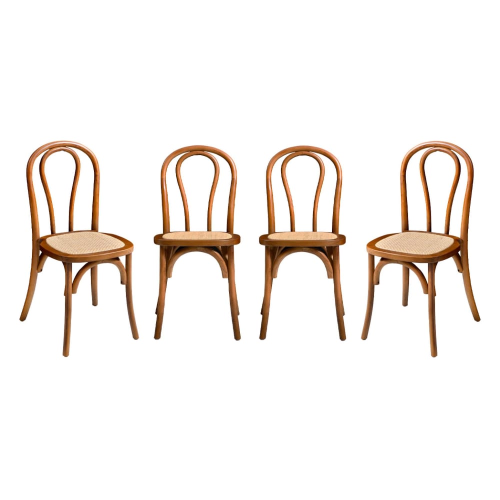 wohnli-moebel-suche-M26007841 Wohnli Möbelsuche - 4er-Set Vintage-Stühle aus Holz mit Sitzfläche aus Rattan-Geflecht