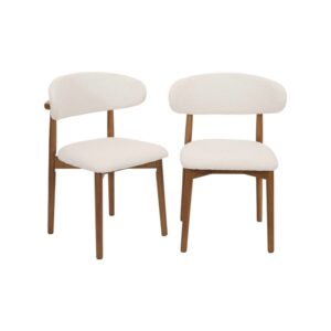 wohnli-moebel-suche-M26007842 Wohnli Möbelsuche - 2er-Set Stühle Hevea nussbaumfarben Bouclé-Bezug cremeweiß