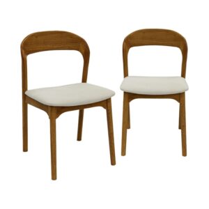 wohnli-moebel-suche-M26007849 Wohnli Möbelsuche - 2er-Set Stühle Heveaholz nussbaumfarben Bezug beige