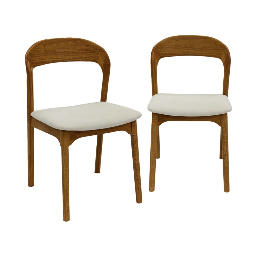 wohnli-moebel-suche-M26007849 Wohnli Möbelsuche - 2er-Set Stühle Heveaholz nussbaumfarben Bezug beige